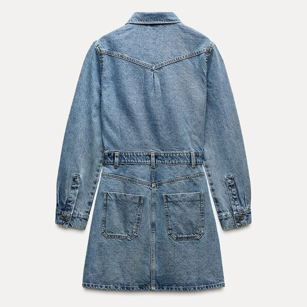 Zara Z 1975 Denim mini dress 100% cotton - Picture 3 of 5